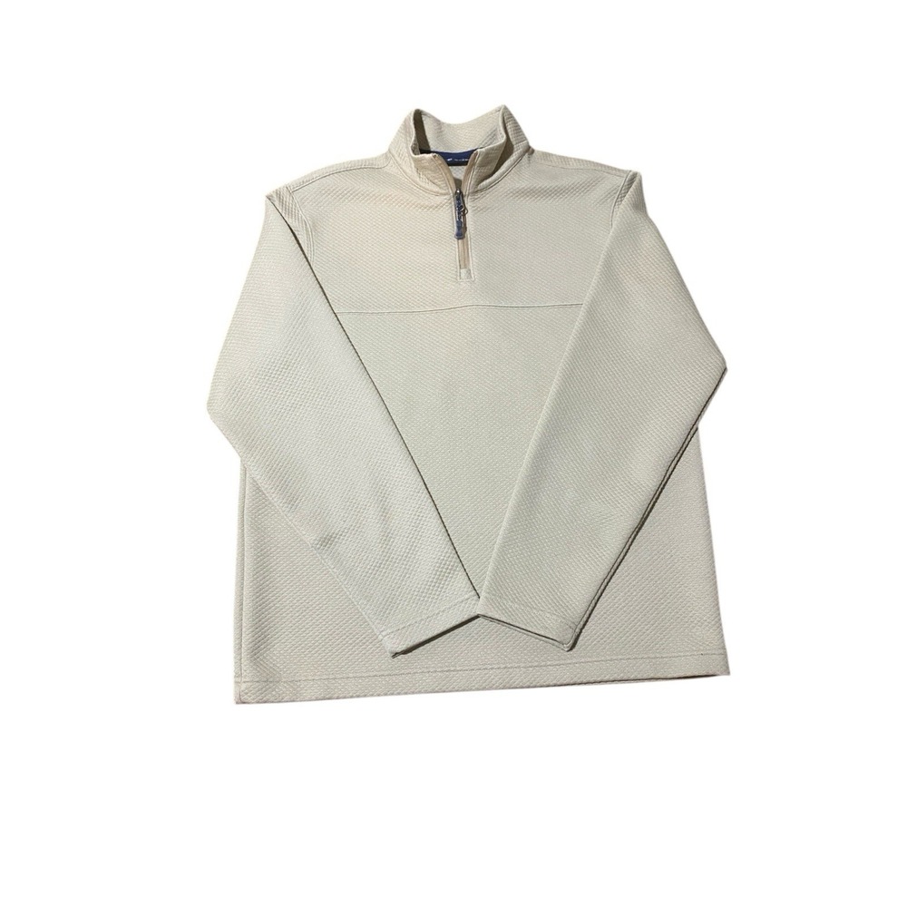 Cremieux Men's XL Beige Long Sleeve Pullover Sweatshirt 1/4 Zip Golf Size S